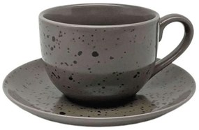 Φλιτζάνι Καφέ Με Πιατάκι Premium 8255-05 90ml Grey Ankor Porcelain