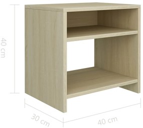 vidaXL Κομοδίνο Χρώμα Sonoma Δρυς 40 x 30 x 40 εκ. από Επεξ. Ξύλο