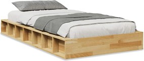 vidaXL Πλαίσιο κρεβατιού χωρίς στρώμα 100x200 cm μασίφ ξύλο δρυς