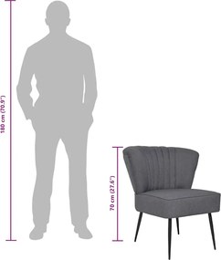 vidaXL Πολυθρόνα Cocktail Σκούρο Γκρι Υφασμάτινη