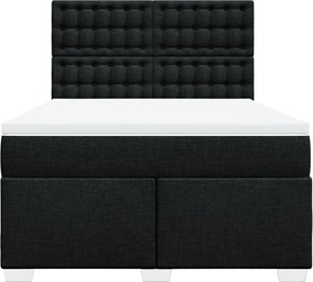 vidaXL Κρεβάτι Boxspring με Στρώμα Μαύρο 160x200 εκ. Υφασμάτινο