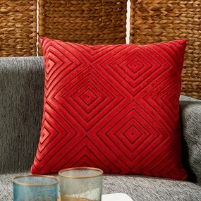 Διακοσμητική Μαξιλαροθήκη Βελουτέ (45x45) Whitegg D096 Red
