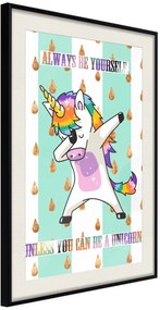 Αφίσα - Dabbing Unicorn - 20x30 - Μαύρο - Με πασπαρτού