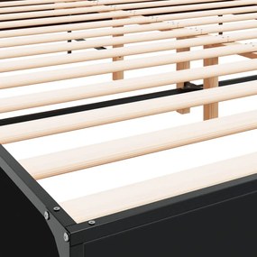 vidaXL Πλαίσιο Κρεβατιού Μαύρο 180 x 200 εκ. Επεξ. Ξύλο &amp; Μέταλλο
