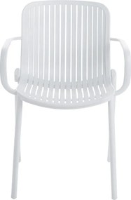 Πολυθρόνα Teragi στοιβαζόμενη pakoworld pp με UV protection λευκή 59x57x82εκ