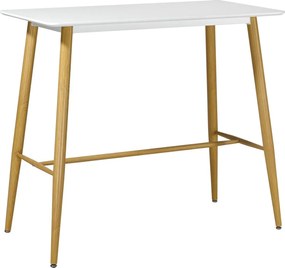 LAVIDA Τραπέζι BAR Μέταλλο Βαφή Φυσικό, Άσπρο MDF   1τμχ