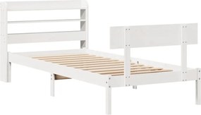 vidaXL Σκελετός Κρεβ. Χωρίς Στρώμα Λευκό 75x190 εκ Μασίφ Πεύκο