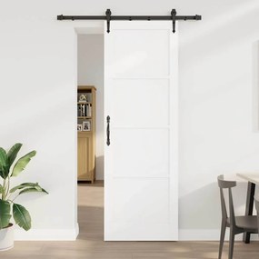 vidaXL Συρόμενη Πόρτα Χειροκίνητος Λευκό 78 x 232 cm Μασίφ ξύλο πεύκου