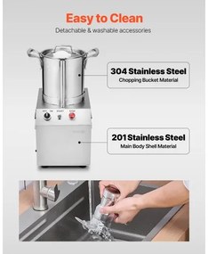 VEVOR Food Processor &amp; Vegetable Chopper 4L Food-Grade Stainless Steel Blender