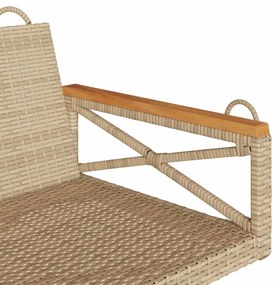 vidaXL Παγκάκι Κούνια Μπεζ 109 x 62 x 40 εκ. από Συνθετικό Ρατάν