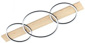 Φωτιστικό Οροφής-Πλαφονιέρα Led Boyal 99468 Black-Brown 3000K Eglo Metal,Wood