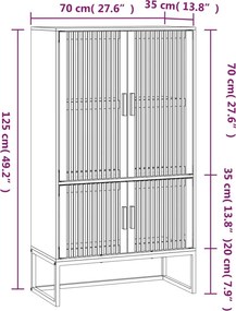 vidaXL Ντουλάπι 70 x 35 x 125 εκ. από Επεξεργασμένο Ξύλο
