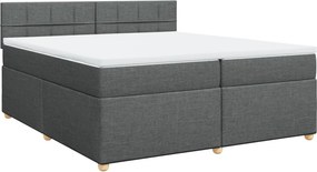 vidaXL Κρεβάτι Boxspring με Στρώμα Σκούρο Γκρι 200x200 εκ. Υφασμάτινο