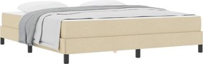 vidaXL Κρεβάτι με ελατήρια Κρεμ 180 x 200 cm ύφασμα