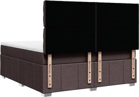vidaXL Κρεβάτι Boxspring με Στρώμα Σκούρο Καφέ 180x200 εκ Υφασμάτινο