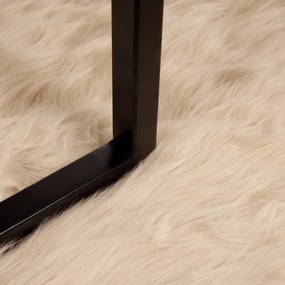 vidaXL Χαλί από τεχνητό πρόβειο δέρμα TAFALLA Μπεζ Ø 120 cm