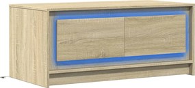 vidaXL Τραπεζάκι Σαλονιού με Φώτα LED Sonoma Δρυς Επεξ. Ξύλο