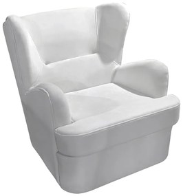 Πολυθρόνα Regalo pakoworld βελούδο σε λευκή απόχρωση 75x88x85εκ