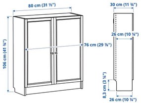 BILLY/OXBERG βιβλιοθήκη με πόρτες, 80x30x106 cm 394.832.76