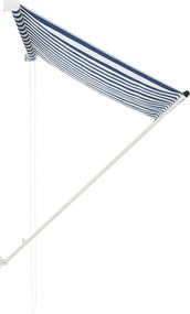 vidaXL Τέντα Συρόμενη Μπλε / Λευκό 150 x 150 εκ.
