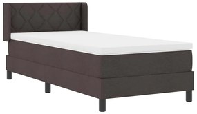 vidaXL Κρεβάτι box spring με στρώμα με στρώμα Σκούρο Καφέ 90 x 190 cm
