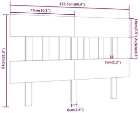 vidaXL Κεφαλάρι Κρεβατιού Μαύρο 153,5x3x81 εκ. Μασίφ Ξύλο Πεύκου