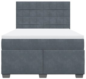 ΚΡΕΒΑΤΙ BOXSPRING ΜΕ ΣΤΡΩΜΑ ΣΚΟΥΡΟ ΓΚΡΙ 140X190 ΕΚ. ΒΕΛΟΥΔΙΝΟ 3293207