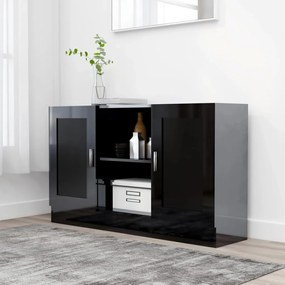 vidaXL Μπουφές Γυαλιστερό Μαύρο 120 x 30,5 x 70 εκ. από Μοριοσανίδα