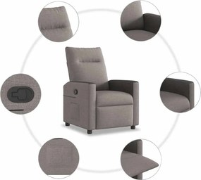 vidaXL Πολυθρόνα Ανακλινόμενη Taupe Υφασμάτινη