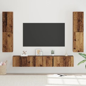 vidaXL Σετ επίπλου τηλεόρασης 7 pcs Παλιό ξύλο 80 x 30 x 30.5 εκ