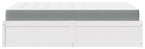 vidaXL Κρεβάτι με Στρώμα Λευκό 140x190 εκ Μασίφ Ξύλο Πεύκου