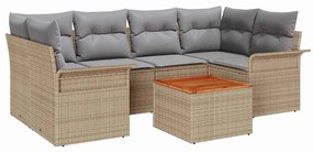 vidaXL Σετ Καναπέ Κήπου 7 pcs Μπεζ, Ανοιχτό Γκρι 55 x 55 x 37 εκ