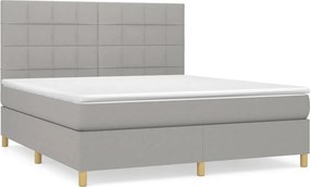 vidaXL Κρεβάτι Boxspring με Στρώμα Αν. Πράσινο 160x200εκ Υφασμάτινο