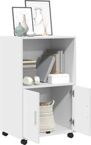 vidaXL Ντουλάπι Τροχήλατο Λευκό 55x40x91 εκ. από Επεξεργασμένο Ξύλο