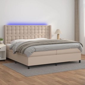 ΚΡΕΒΑΤΙ BOXSPRING ΣΤΡΩΜΑ&amp;LED ΚΑΠΟΥΤΣΙΝΟ 200X200 ΕΚ. ΣΥΝΘ. ΔΕΡΜΑ 3139408