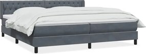 vidaXL Κρεβάτι Boxspring με Στρώμα Σκούρο Γκρι 180x210 εκ. Βελούδινο