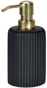Δοχείο Κρεμοσάπουνου Stripes AH-BA69224 Φ7x16cm Black Andrea House Πλαστικό,Polyresin