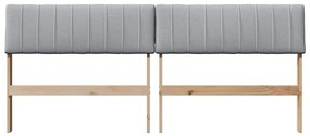 vidaXL Ταπετσαρισμένο κεφαλάρι Ανοιχτό γκρι 180 cm