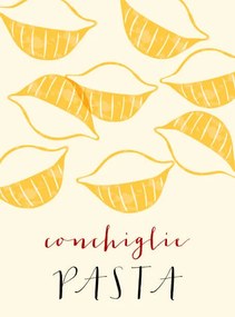 Εικονογράφηση Shells Italian pasta. Shells poster illustration., Alina Beketova