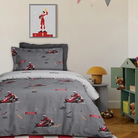 Σεντόνια Παιδικά 4976 (Σετ 3τμχ) Grey Das Home Μονό 170x260cm 100% Βαμβάκι
