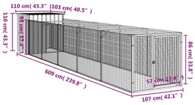 ΣΠΙΤΑΚΙ ΣΚΥΛΟΥ ΜΕ ΑΥΛΗ ΑΝΘΡΑΚΙ 110X609X110 ΕΚ. ΓΑΛΒΑΝ. ΧΑΛΥΒΑΣ 3189080