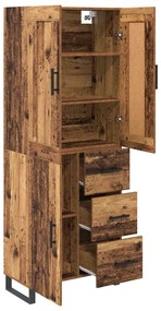 vidaXL Highboard Παλιό ξύλο 69,5 x 34 x 180 εκ. Επεξεργασμένο ξύλο
