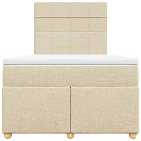 vidaXL Κρεβάτι Boxspring με Στρώμα Κρεμ 120x190 εκ. Υφασμάτινο