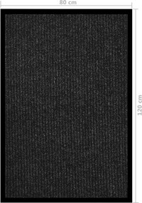 vidaXL Πατάκι Εισόδου Ριγέ Ανθρακί 80 x 120 εκ.
