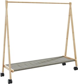vidaXL Ράφι ρούχων με ράφια και ρόδες 106x34x106,5 cm Μπαμπού