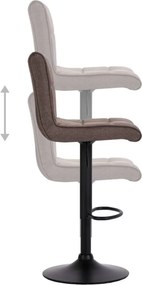 vidaXL Σκαμπό Μπαρ 2 τεμ. Χρώμα Taupe Υφασμάτινα