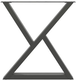 vidaXL Πόδια Τραπεζαρίας 2 τεμ. Ανθρακί 70x(72-73,3) εκ. Ατσάλι