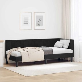 vidaXL Κρεβάτι Γωνίας με κεφαλάρι Μαύρο 80 x 200 cm Βελούδο
