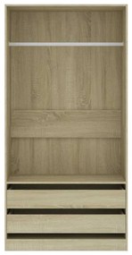 vidaXL Ντουλάπα Χρώμα Sonoma Δρυς 100 x 50 x 200 εκ. από Επεξ. Ξύλο