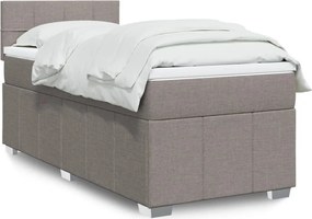 vidaXL Κρεβάτι Boxspring με Στρώμα Taupe 80x200 εκ. Υφασμάτινο